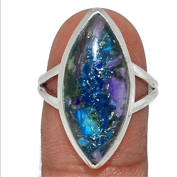 Jewelry - Siberian chariite in chrysocolla silver ring